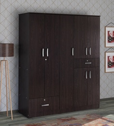 Buy Ren 5 Door Wardrobe With External Drawers In Wenge Finish By