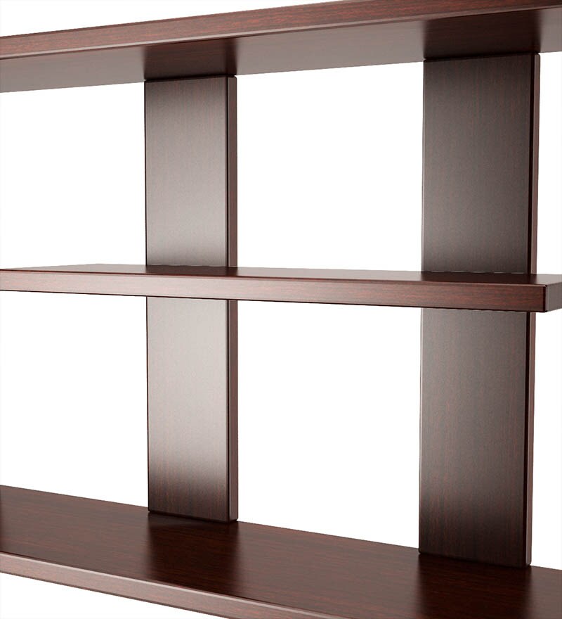 Home Sparkle Rectangular Brown Wall Shelf by Home Sparkle Online