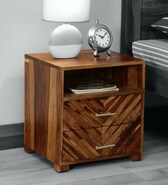 Buy Ritz Solid Wood Two Drawer Bed Side Table In Rustic Teak Finish Woodsworth By Pepperfry Online Transitional Night Stands Tables Furniture Pepperfry Product