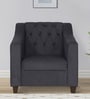 Vittoria Riosche Fabric 1 Seater Sofa in Charcoal Grey Colour