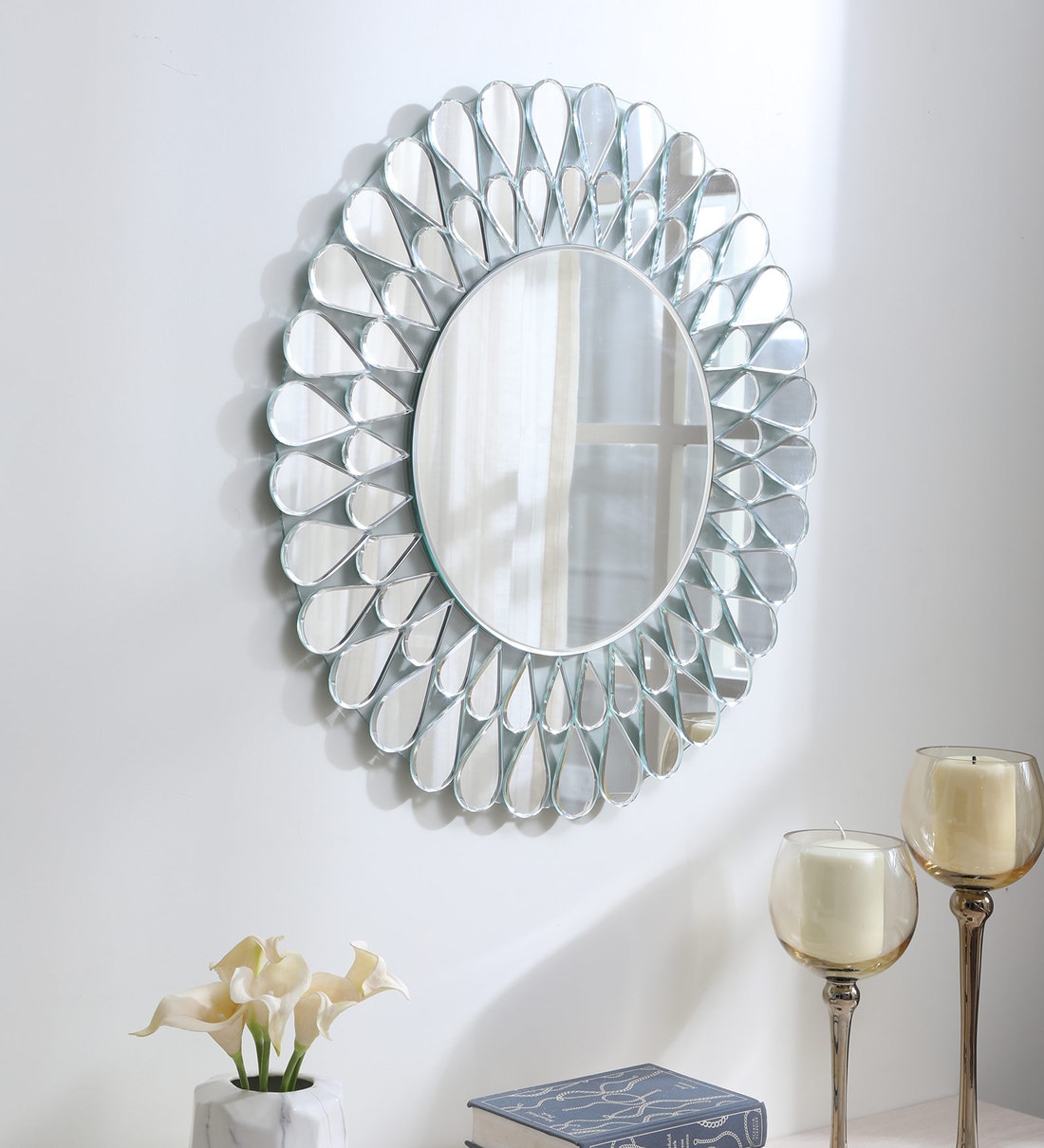 Buy Silver Glass Artistic Decorative Mirror at 33% OFF by Zoyo Cera ...