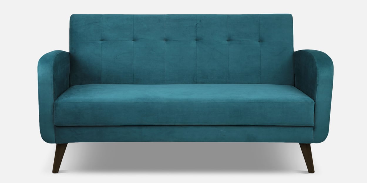 Rome Velvet 3 Seater Sofa in Green Colour, By ARRA