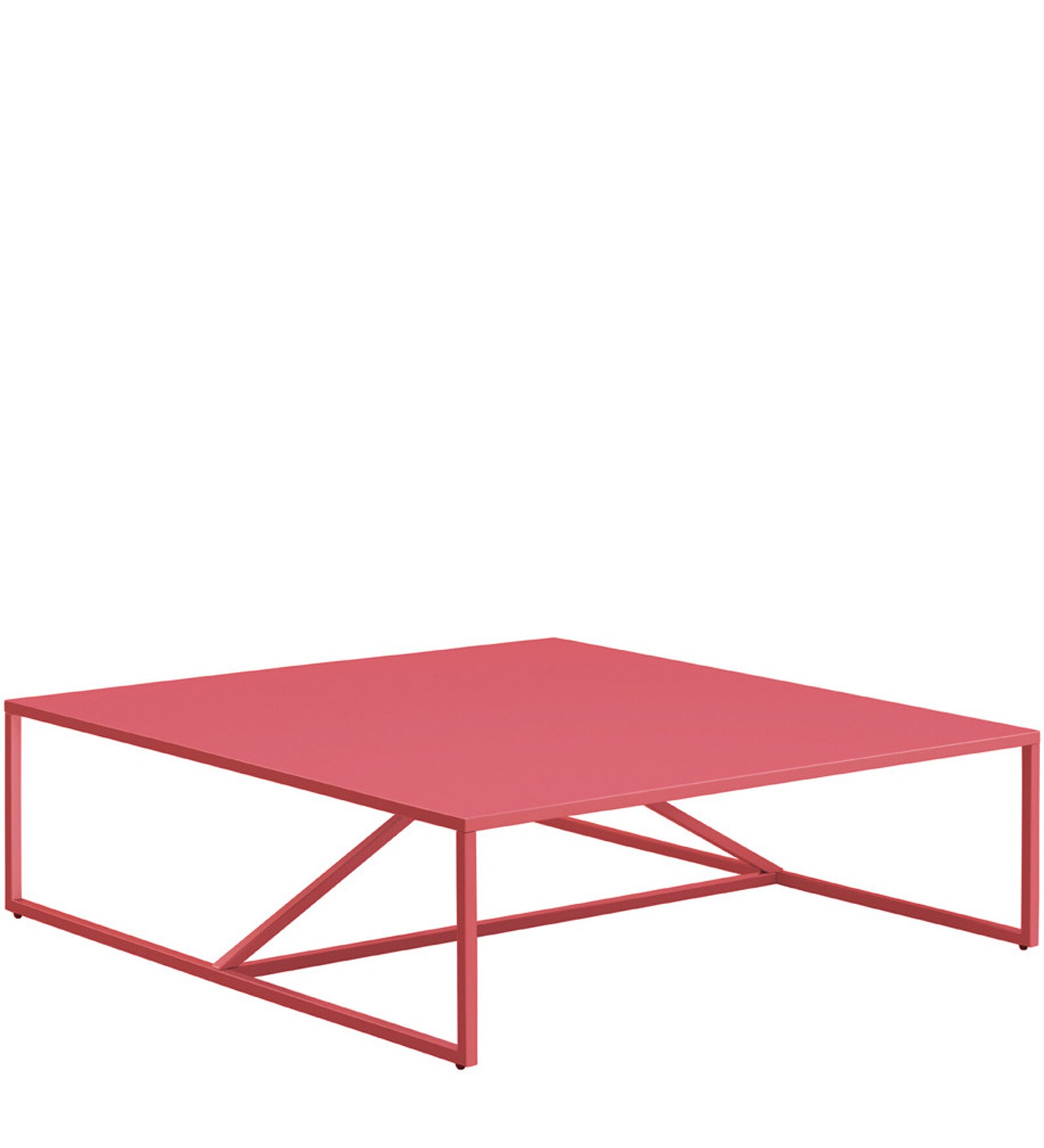 Buy Robinson Strut Square Coffee Table in Red Colour by Asian Arts