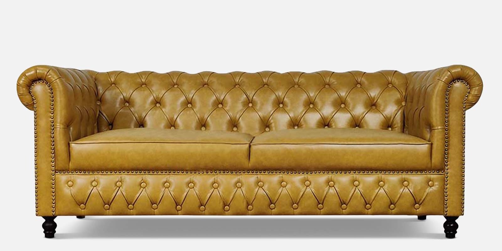 Buy Viterbo Chesterfield 2 Seater Sofa in Mustard Yellow Finish at 15