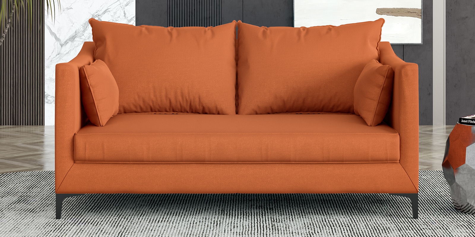 Buy Esteban Velvet 2 Seater Sofa In Rust Colour at 15 OFF by Casacraft