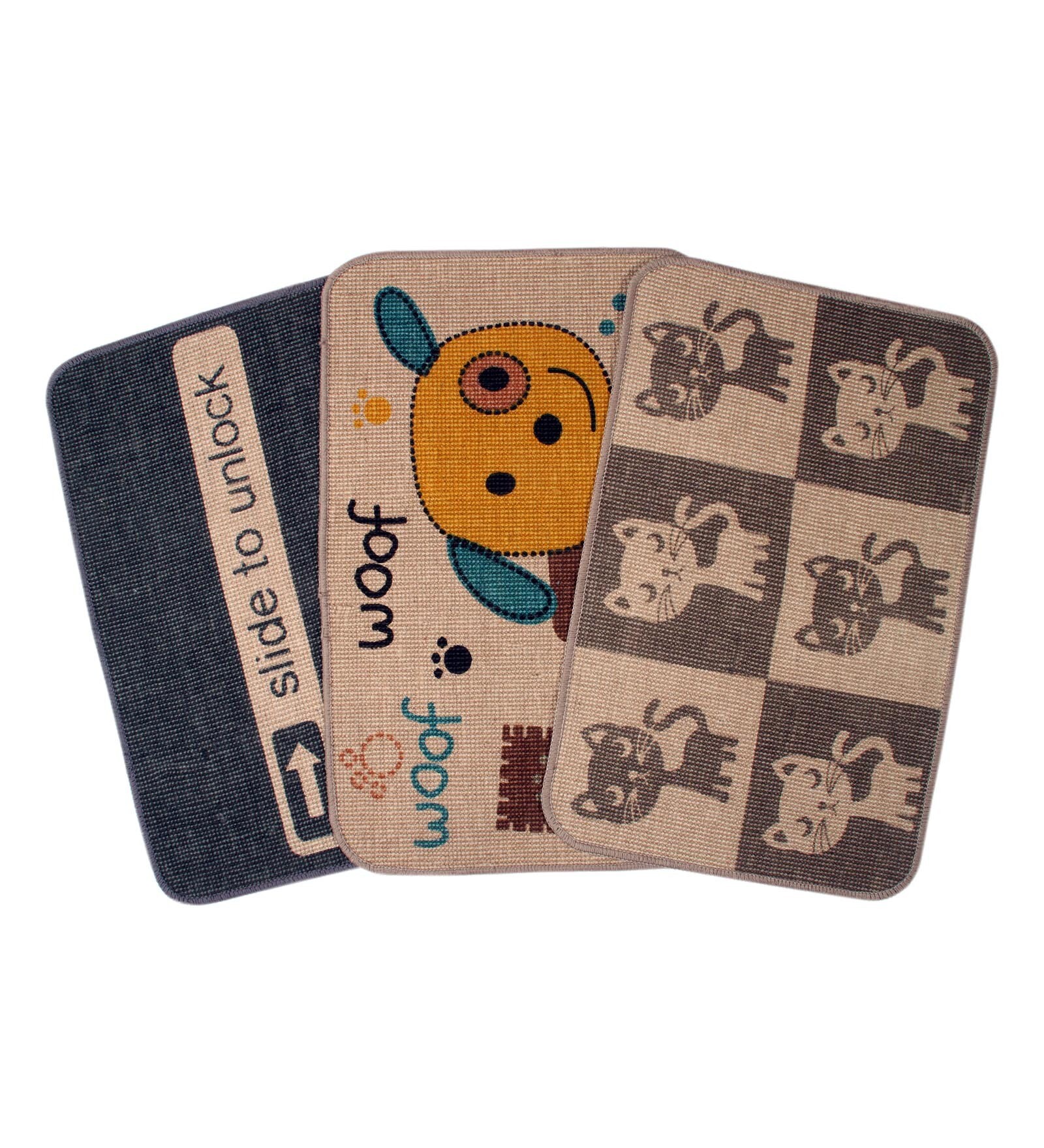 Buy Multicolour Jute 24 X 16 Inch Anti Slip Jute Door Mat Set of 3 by