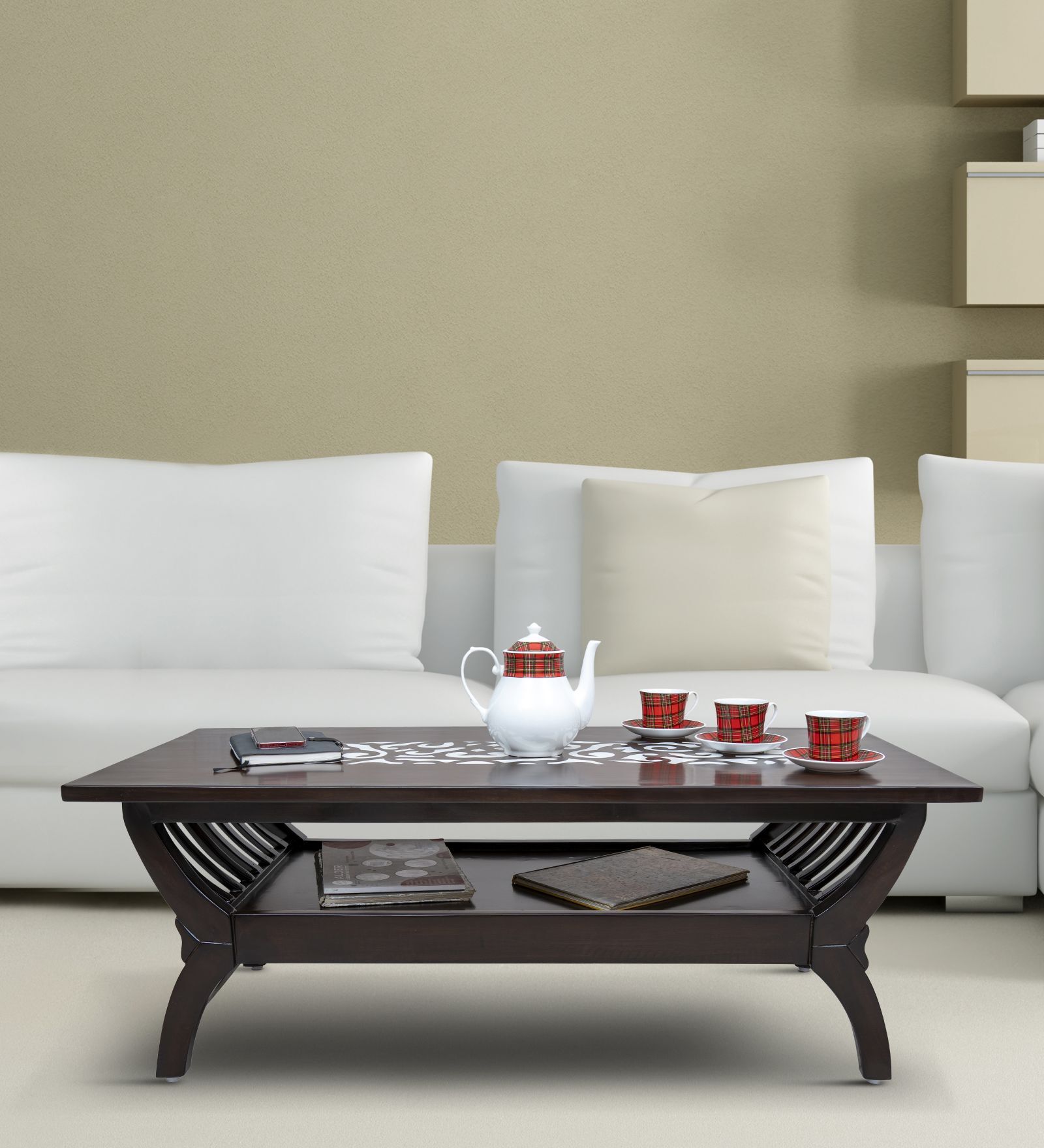 Buy Saskya Solid Wood Coffee Table Dark Walnut Finish at 24 OFF by