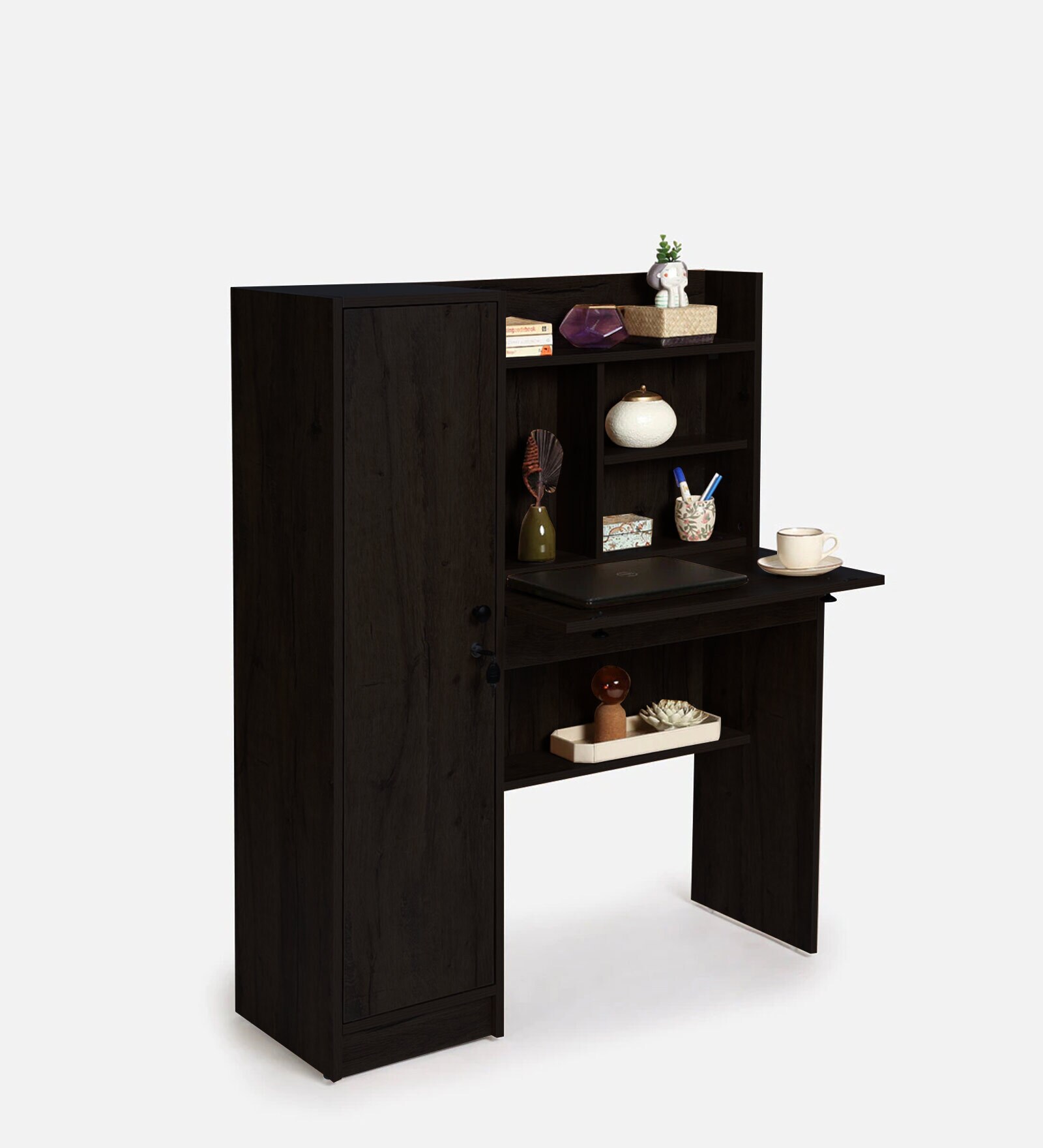 Saturn Hutch Desk in Wenge Finish