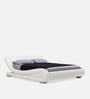 Buy Savvy Leatherette Upholstered Queen Size Bed In White Colour At 18% ...