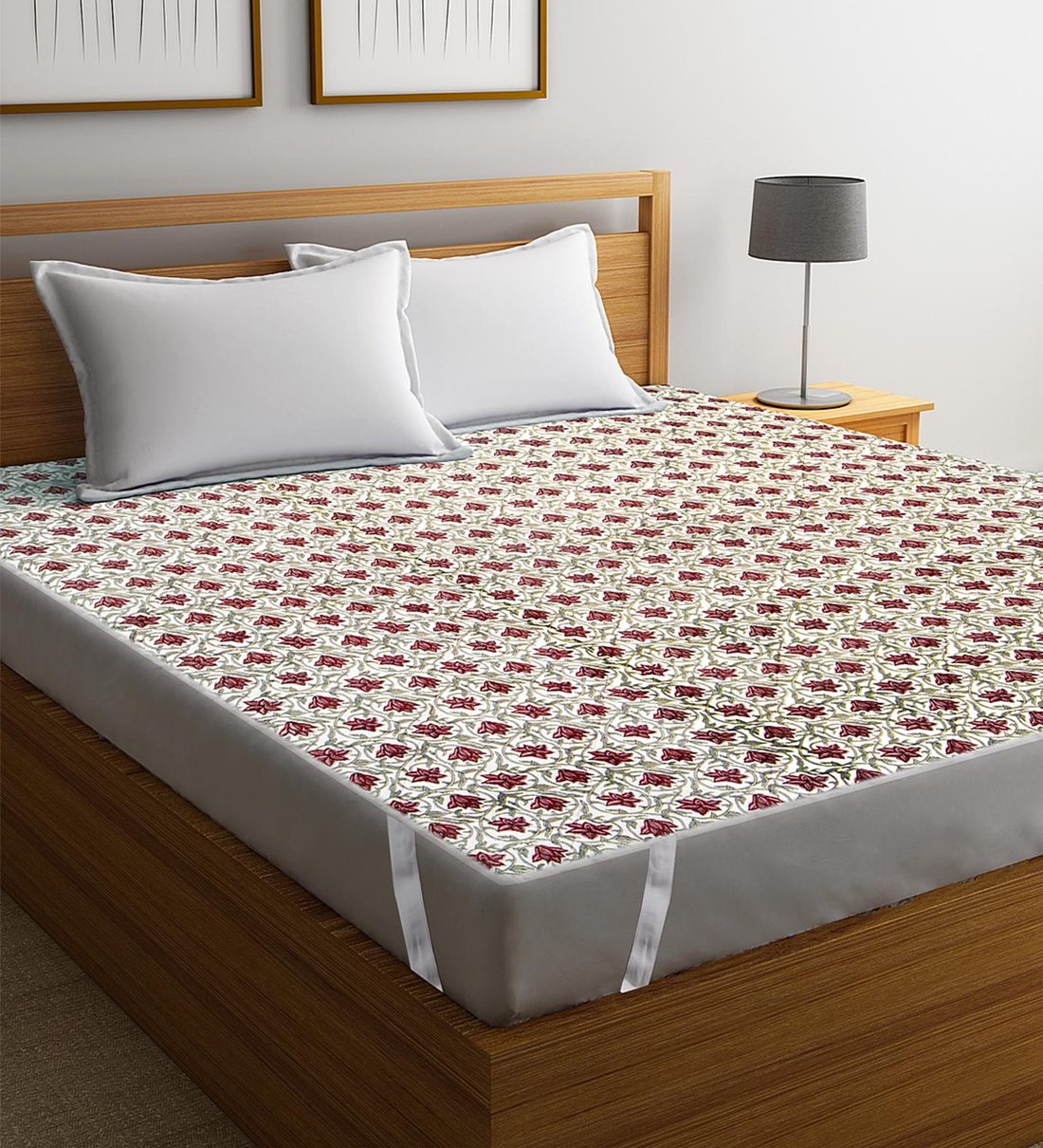 Buy Screen Prt (72x77) Quilted King Size Cotton Mattress Protector by