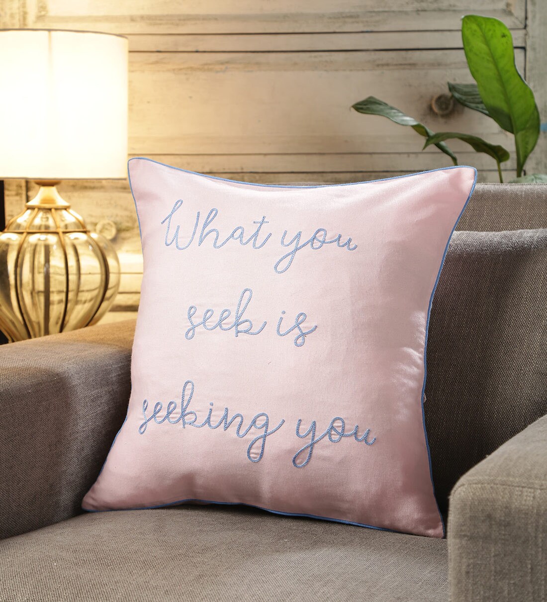 Buy Seeking Slogan 16 x 16 inch Cushion Cover Online Quotes Cushion