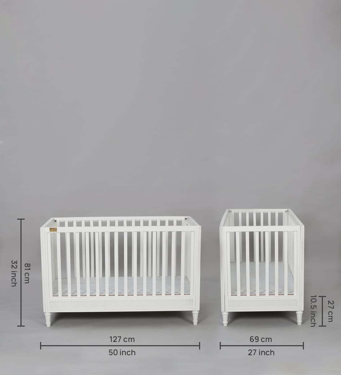 Buy Snowflake Collection Solid Wood Crib In Off White Colour At 21% Off By  Sadora Baby | Pepperfry