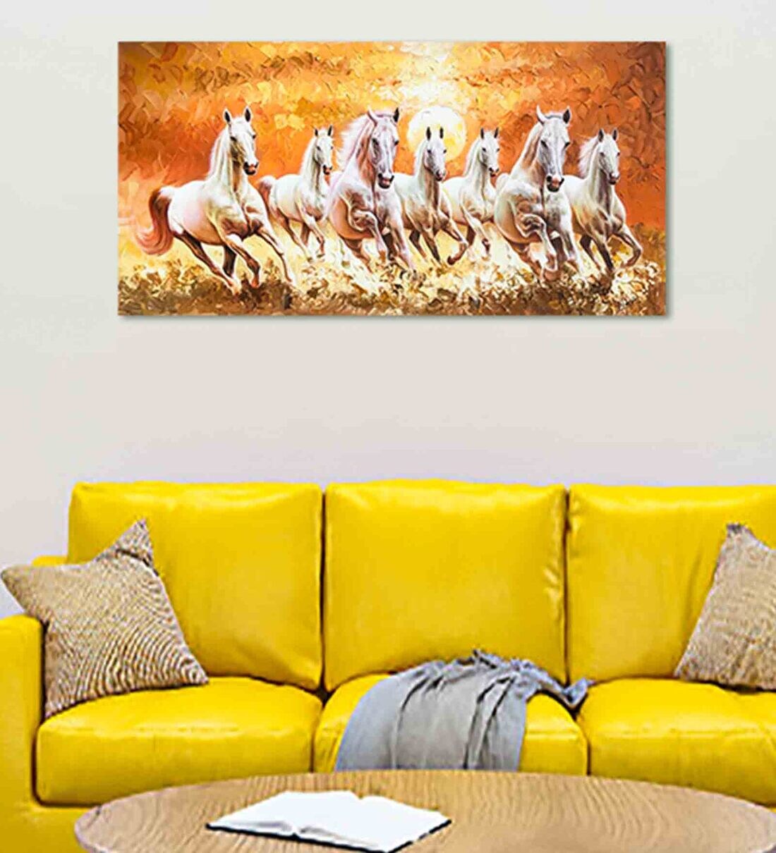 Buy Seven Horse Multicolour Glass Unframed Spiritual Art Print at 45 OFF by Flair Glass Pepperfry