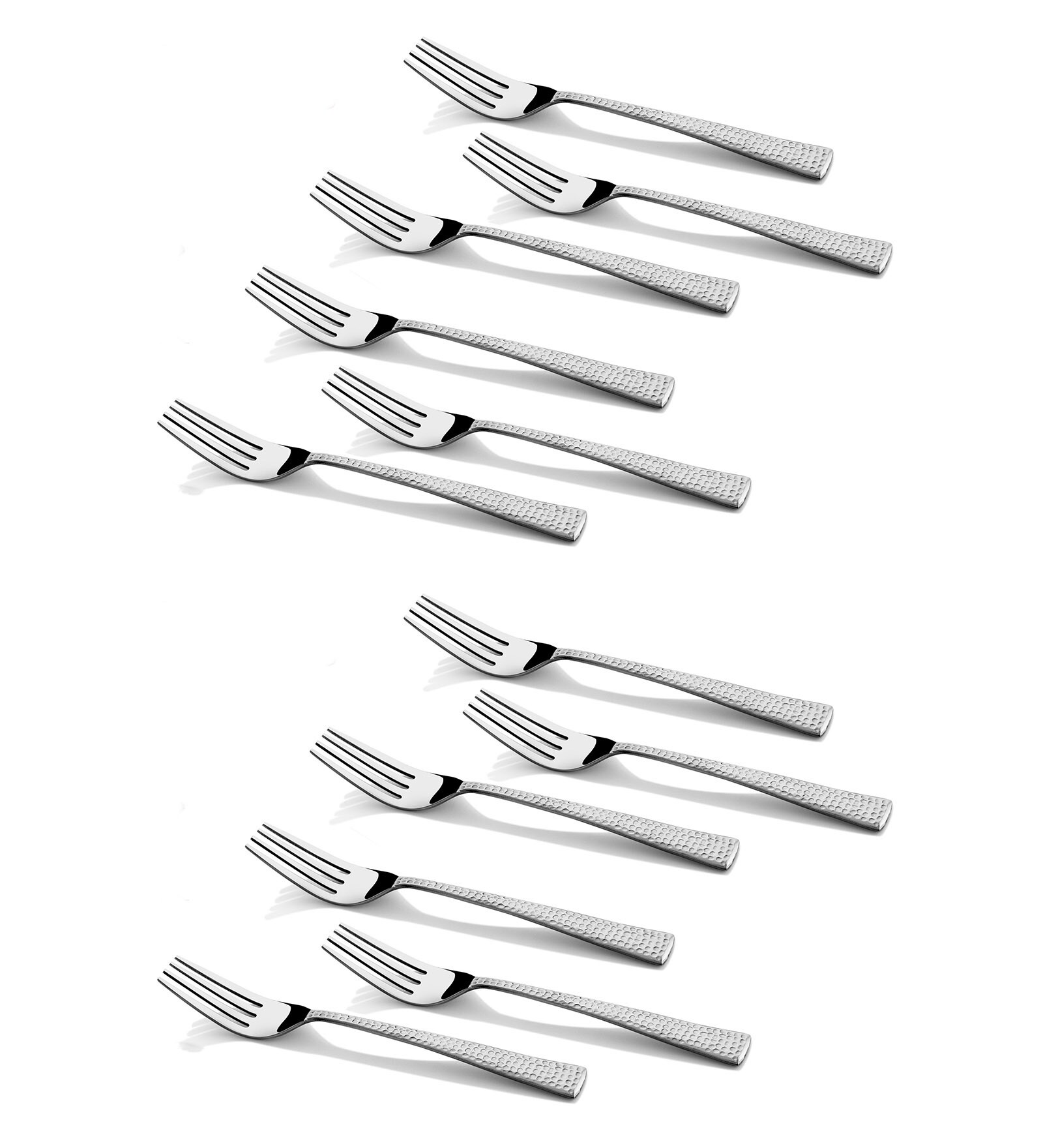 Buy Stainless Steel Hammer Dinner Forks Set of 12 by Shapes Online