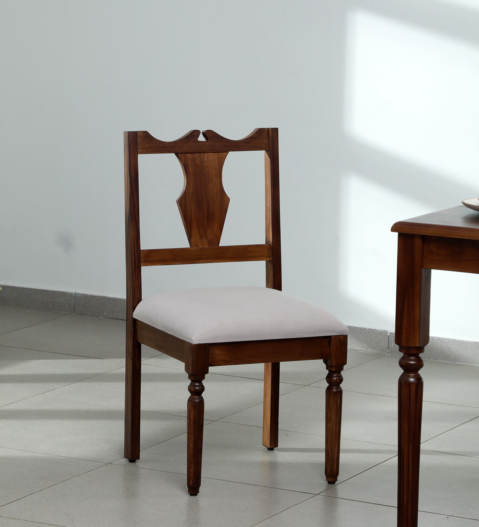 Buy Sheraton Latin Teak Wood Dining Chair In Provinicial Teak Finish