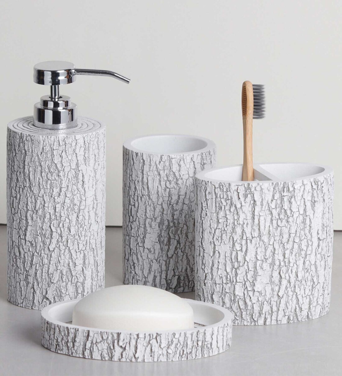 Buy Silver Polyresin Bath Set of 4 at 10 OFF by Obsessions Pepperfry