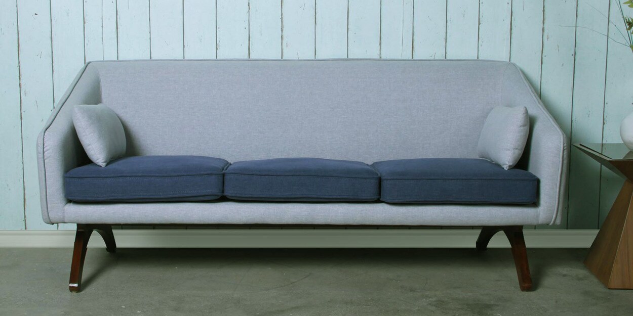 Buy Tripoid 3 Seater Sofa in Light Grey & Blue Colour at 4% OFF by ...