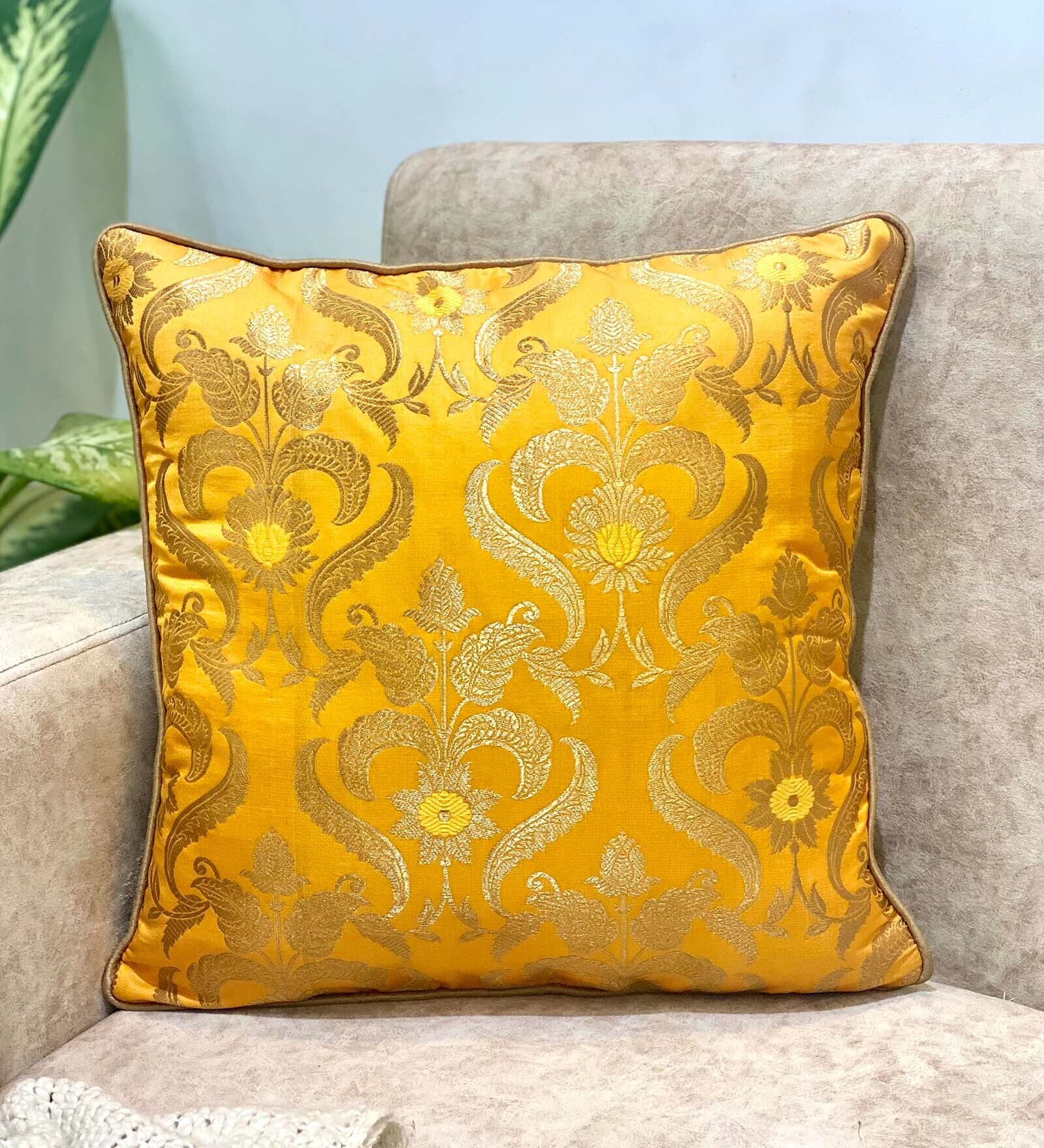 buy-yellow-traditional-silk-16-x-16-inches-cushion-covers-pack-of-2