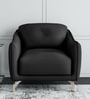 Durian Skyler Leather 1 Seater Sofa in Eerie Black Colour