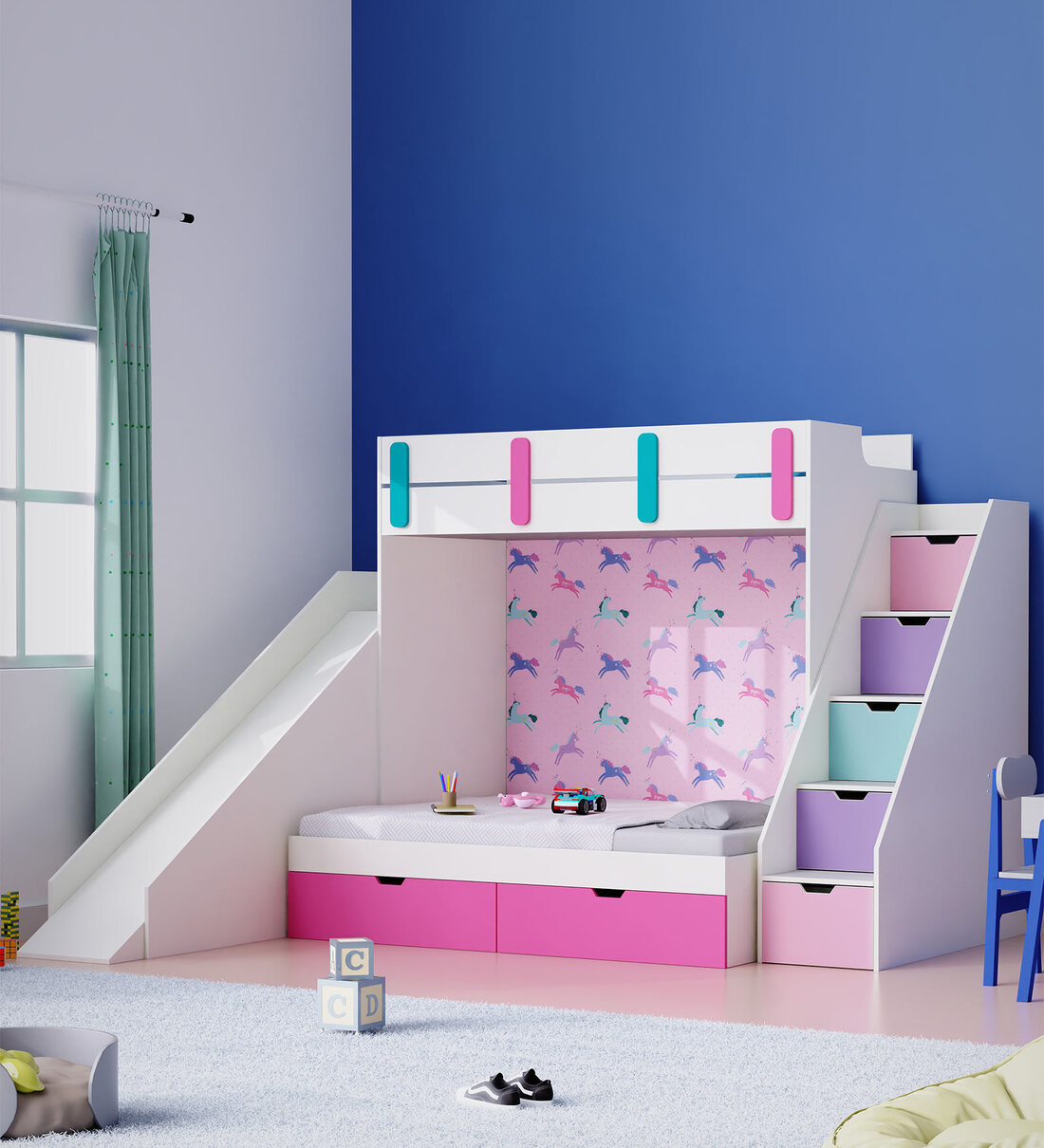Buy Sleep N Slide Bunk Bed in White Colour at 30 OFF by Boingg! A