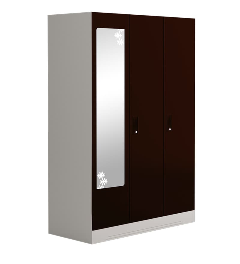 Buy Slimline Metal 3 Door Almirah In Russet Colour By Godrej