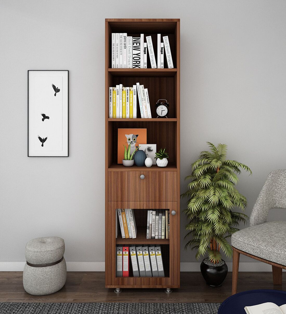 Buy Solicitor Book Shelf in Walnut Finish at 33 OFF by Woodbuzz Pepperfry