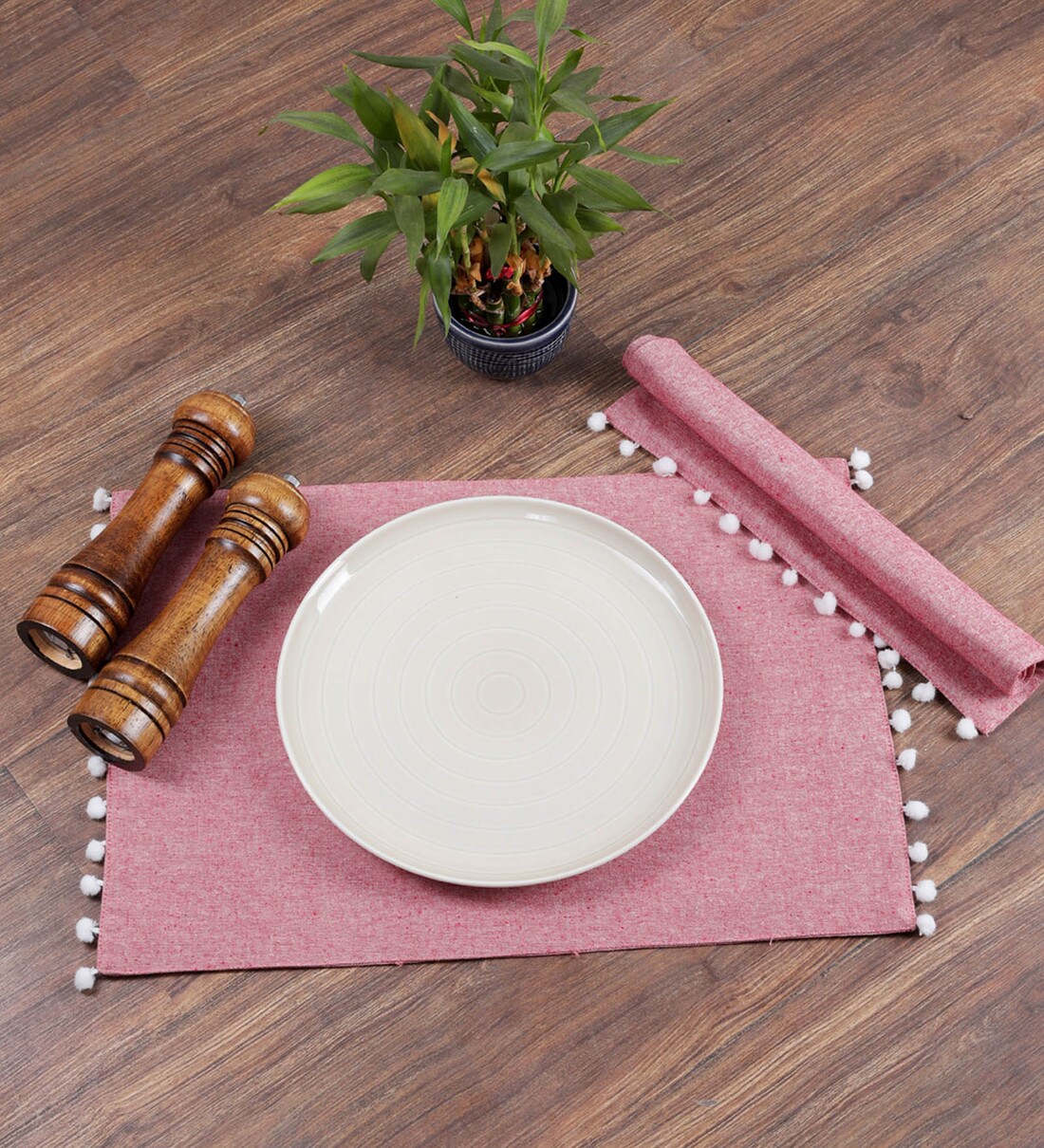 Buy Jovial (19x13) Pink Canvas (Set of 2) Placemat at 52 OFF by My