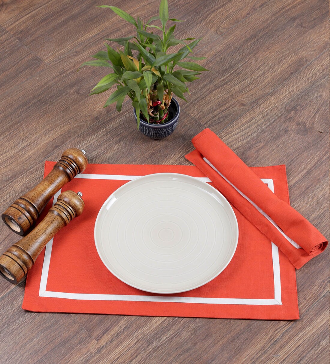 Buy Parity (19x13) Orange Canvas (Set of 2) Placemat at 52 OFF by My