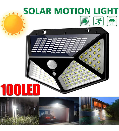 100 LED Motion & Solar Sensor Outdoor Light (3 Mode Lighting) deal from pepperfry