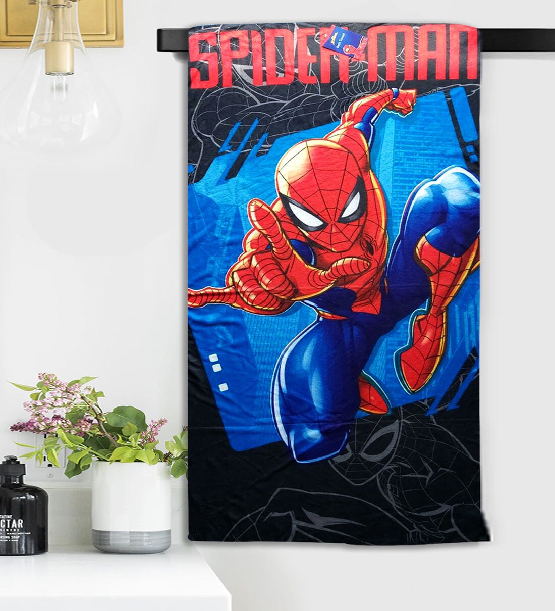 Buy Spiderman Black Microfiber Bath Towel by Sassoon Fab at 38 OFF by