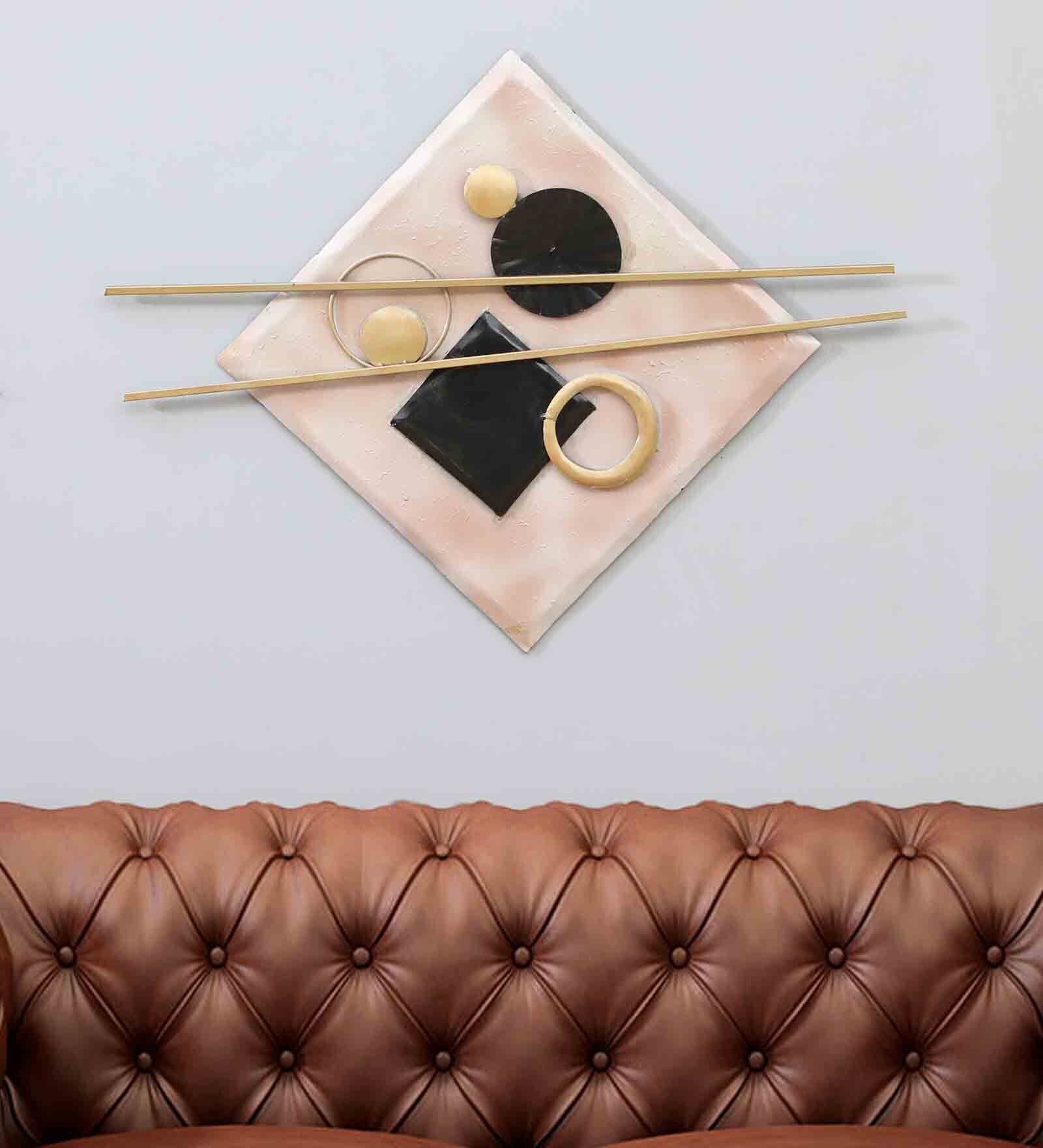 Buy Square Abstract Metal Wall Art in Blue Colour by SMD Export at 47