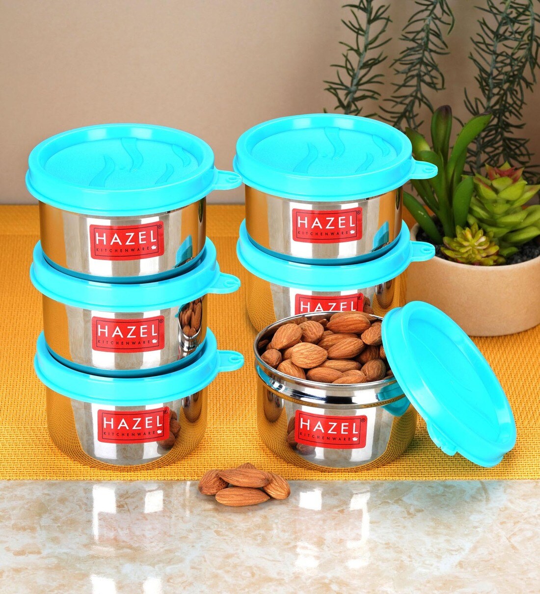 Buy Stainless Steel 150 ml Silver Airtight Storage Container (Set of 6