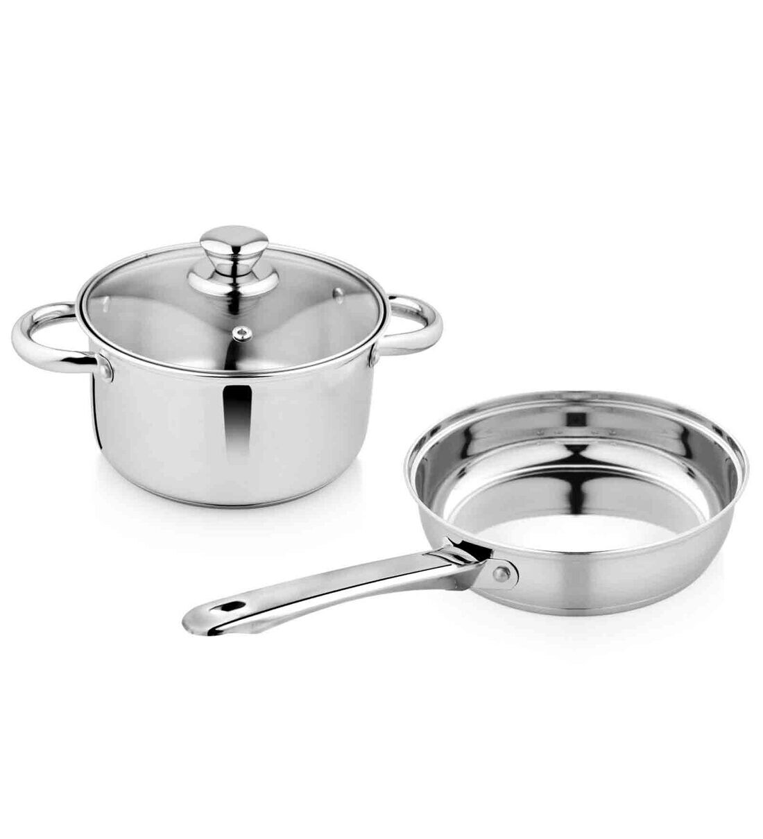 Buy Flint Induction Friendly Silver Stainless Steel Set Of Cookware Set At Off By