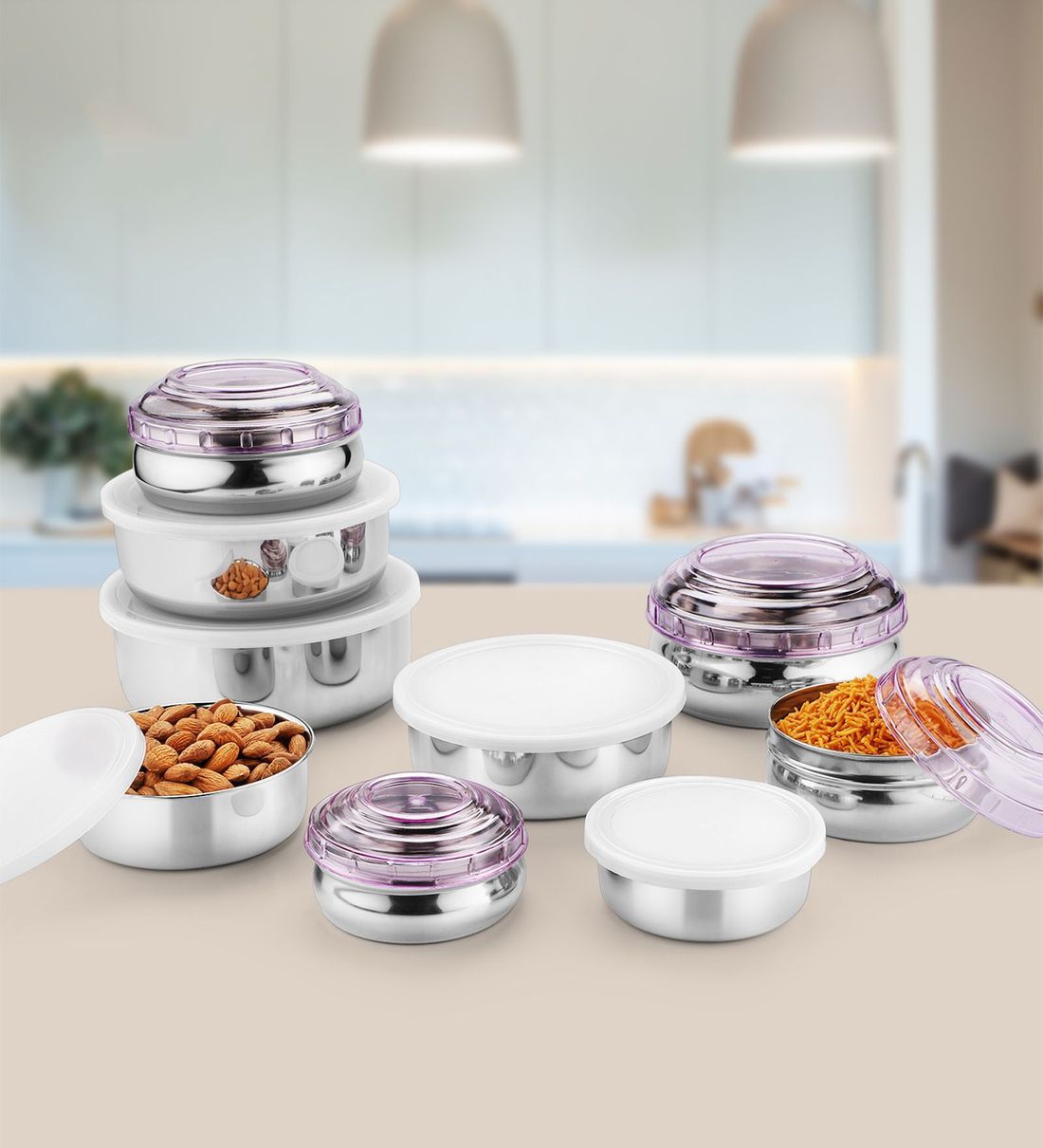 Buy Stainless Steel Kitchen Container Set of 9 By Jensons Online