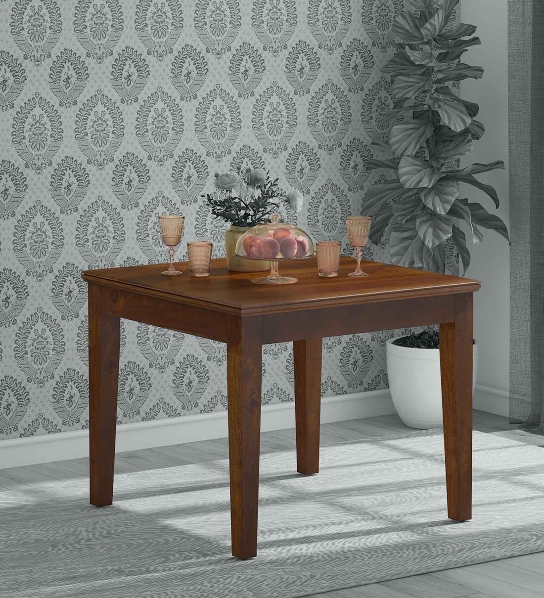 Buy Stanfield Sheesham Wood 4 Seater Dining Table In Provincial Teak