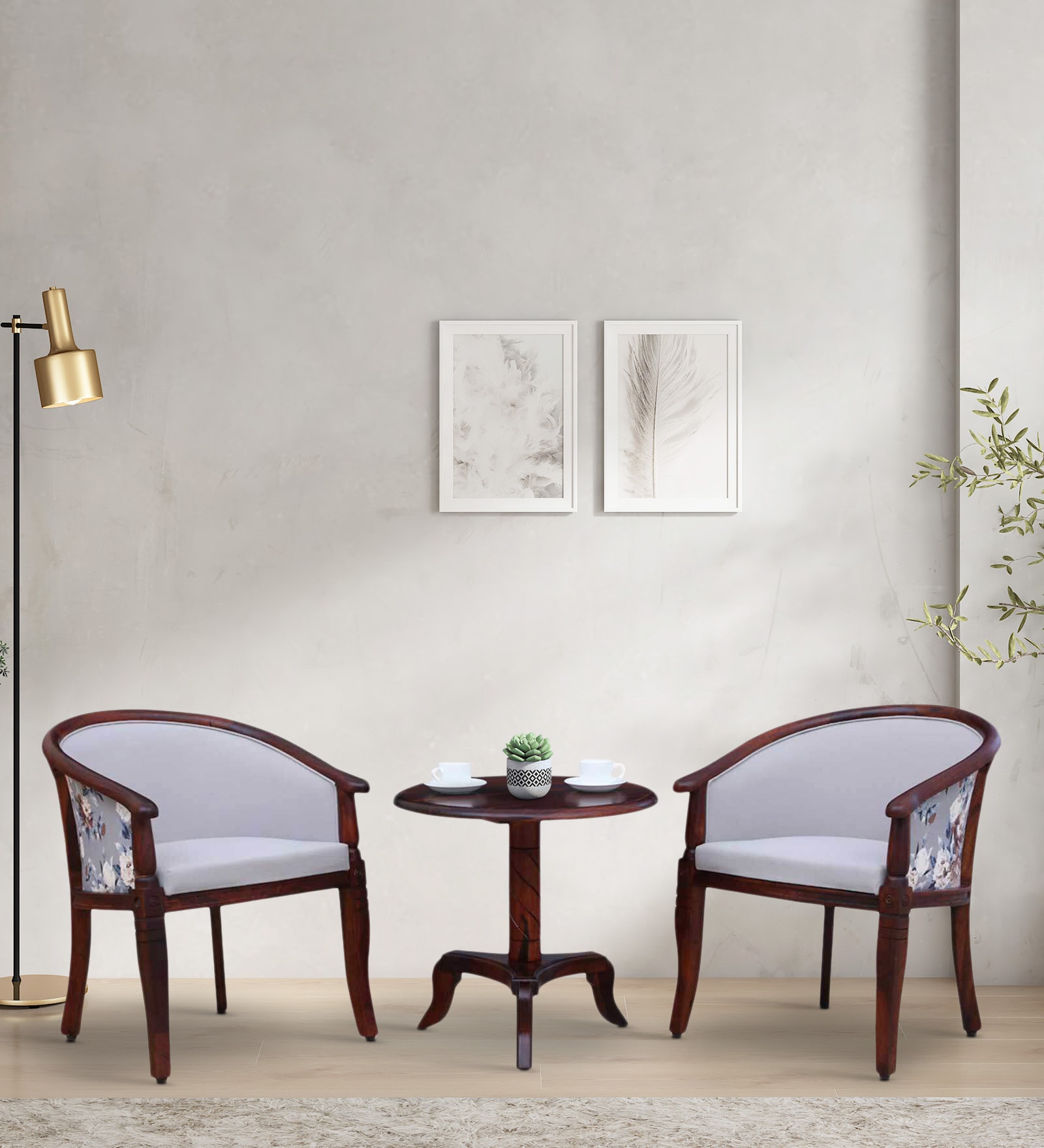 Buy Stalley Sheesham Wood Coffee Table Set in Gray Dual Print & Honey