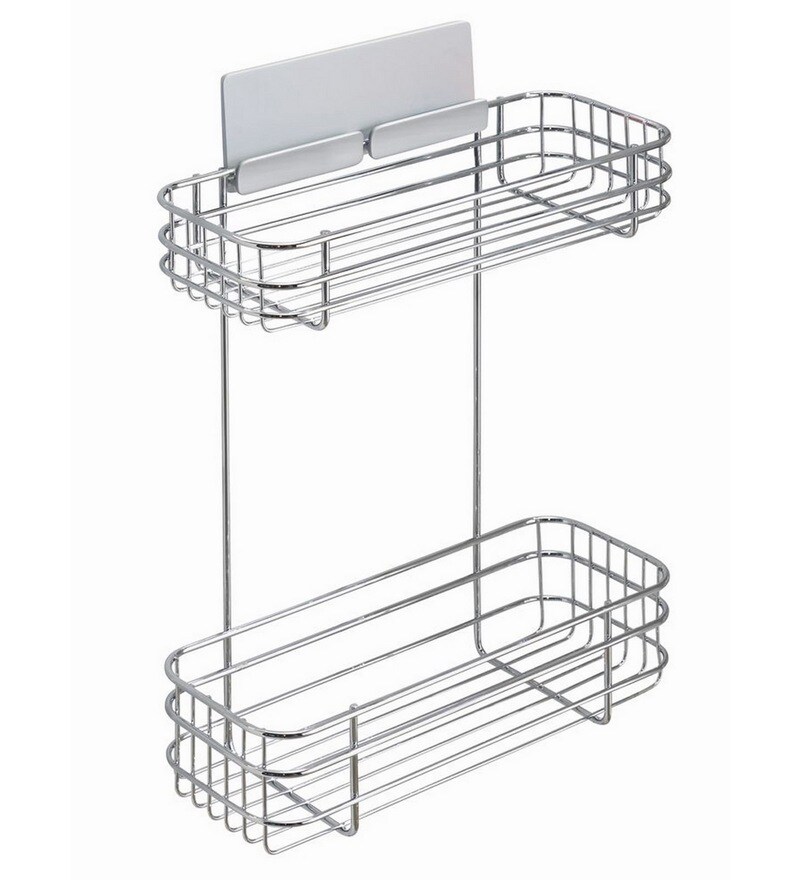 Stainless Steel Silver Layer Kitchen Rack, Size: 33 X 29 X