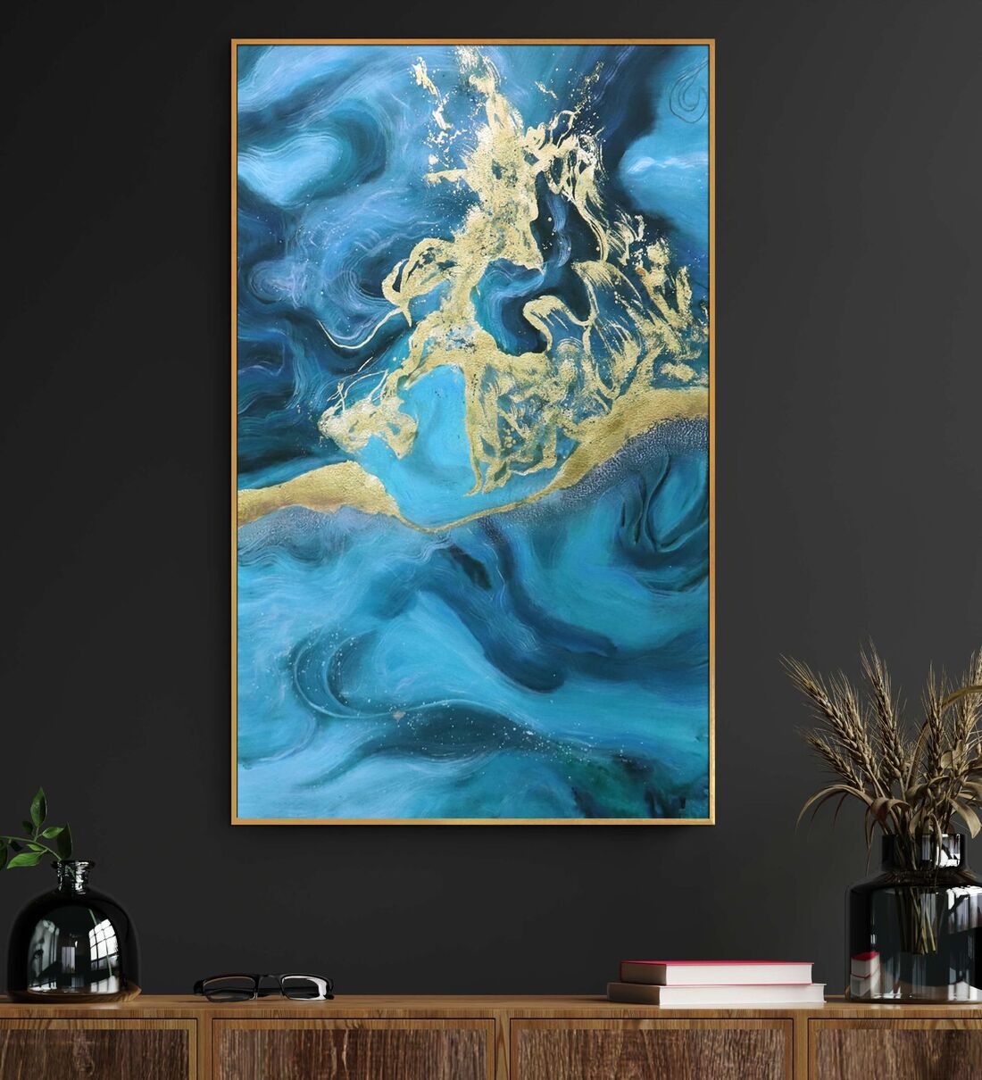 Buy Blue Sublime Canvas Framed Acrylic Paint Hand Paintings at 39% OFF ...