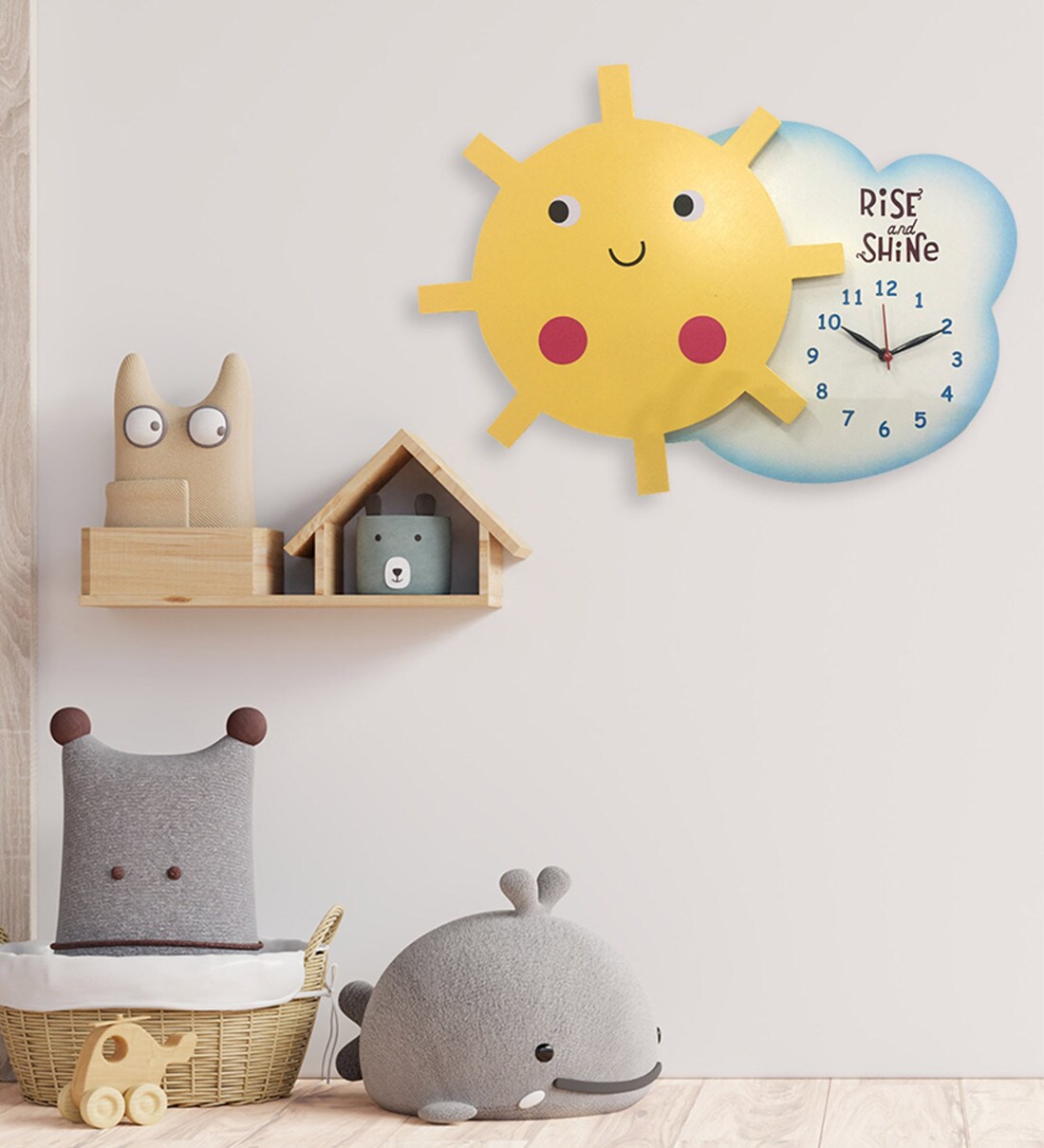 Buy Multicolor Plastic Superia Cloud Kids Wall Clock Online Kids Wall