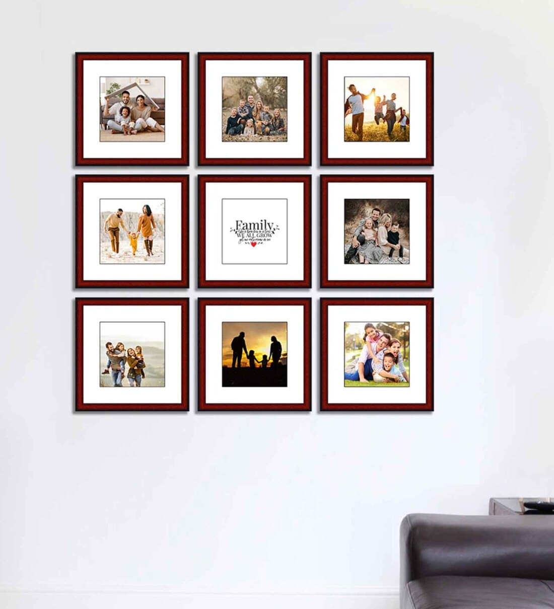 Buy Pink Synthetic Wood Set Of 9 Collage Photo Frames Online Collage