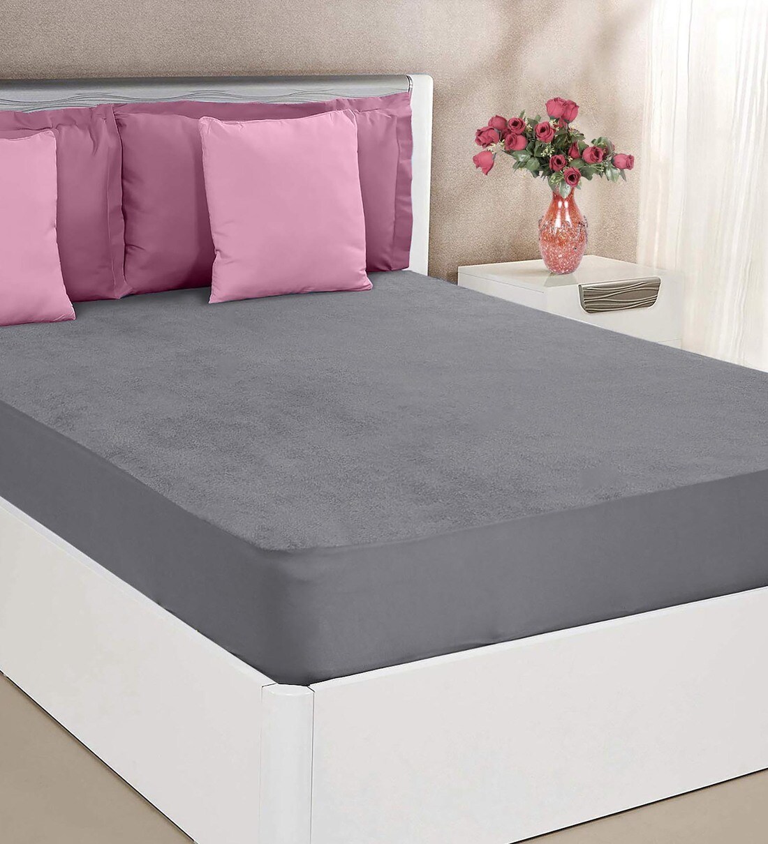 Buy Terry (72x60) Cotton Waterproof Queen Size Mattress Protector in
