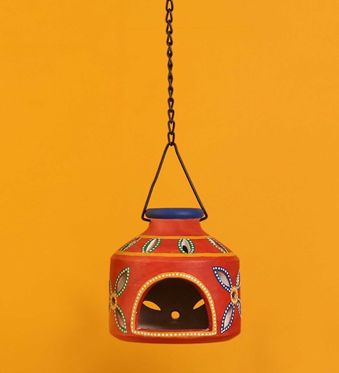 Buy The Glowing Matki Terracotta Red Terracotta Hanging Tea Light ...