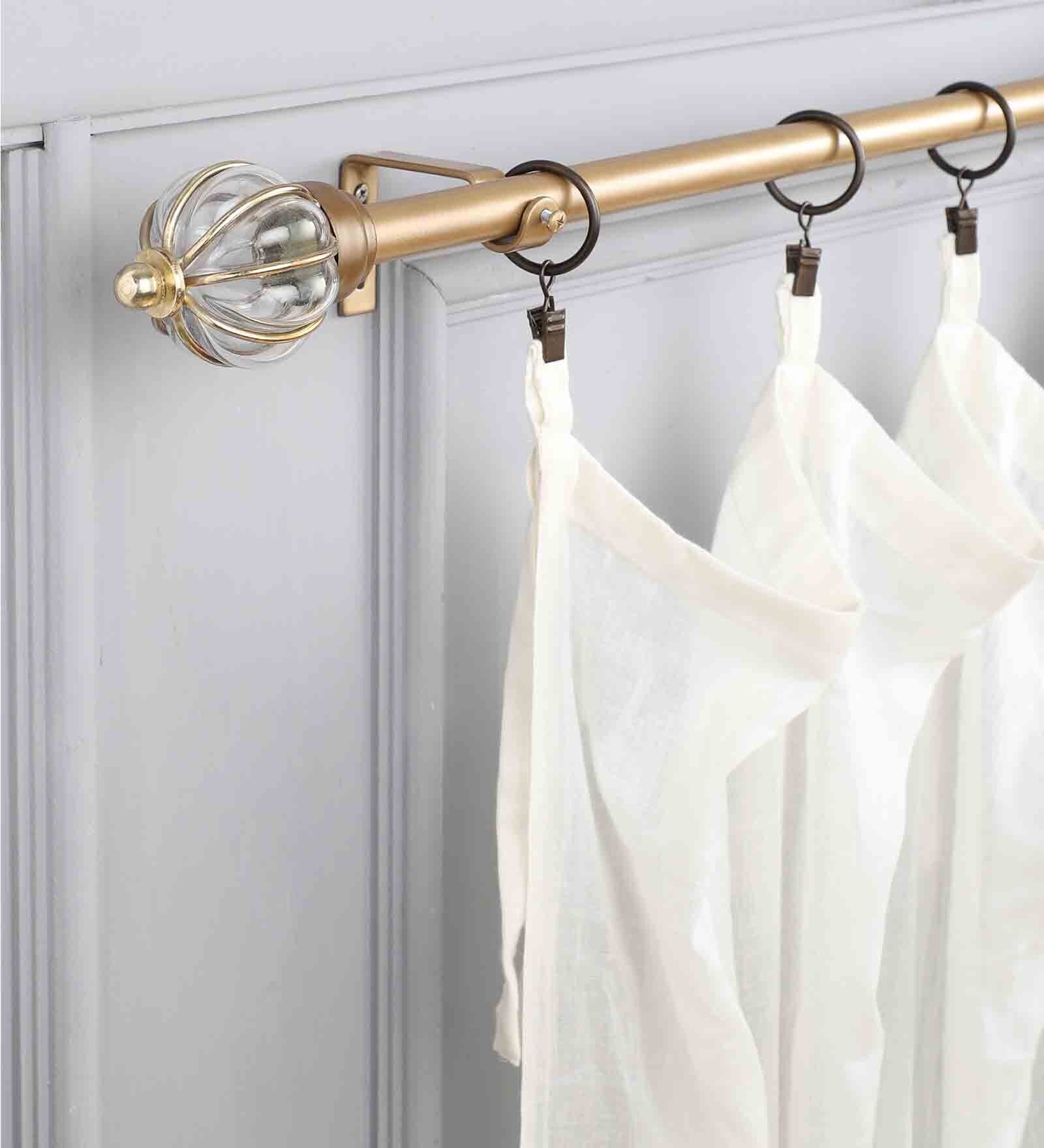 Buy Timeless 19mm Iron Curtain Rod with Metal Finial by TheDecorMart