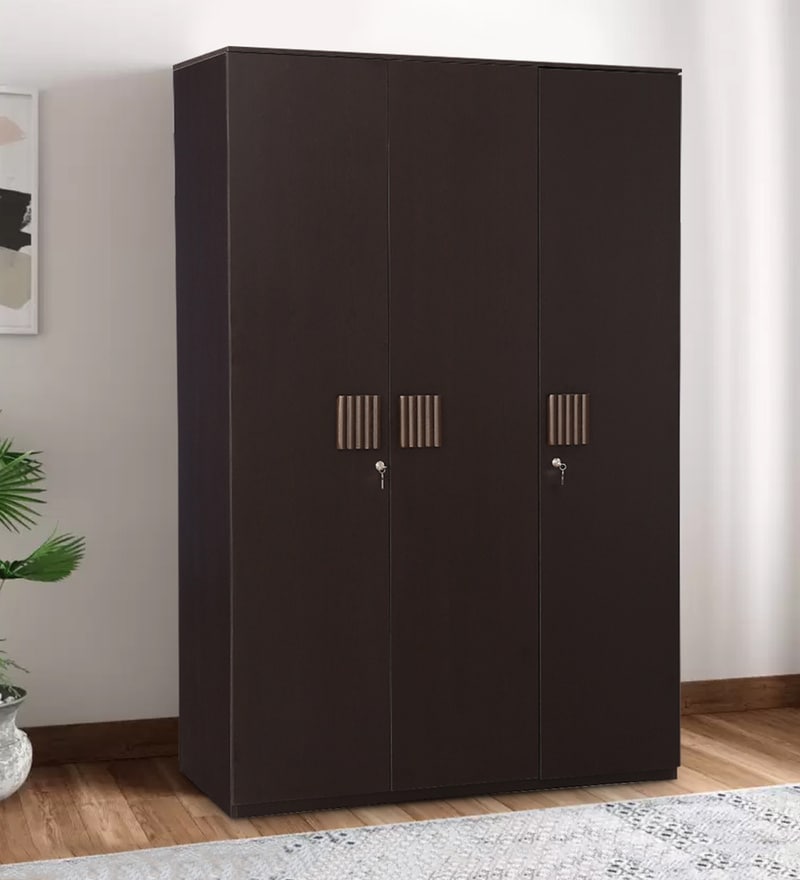 Buy Premium 3 Door Wardrobe In Walnut Finish With Hettich And