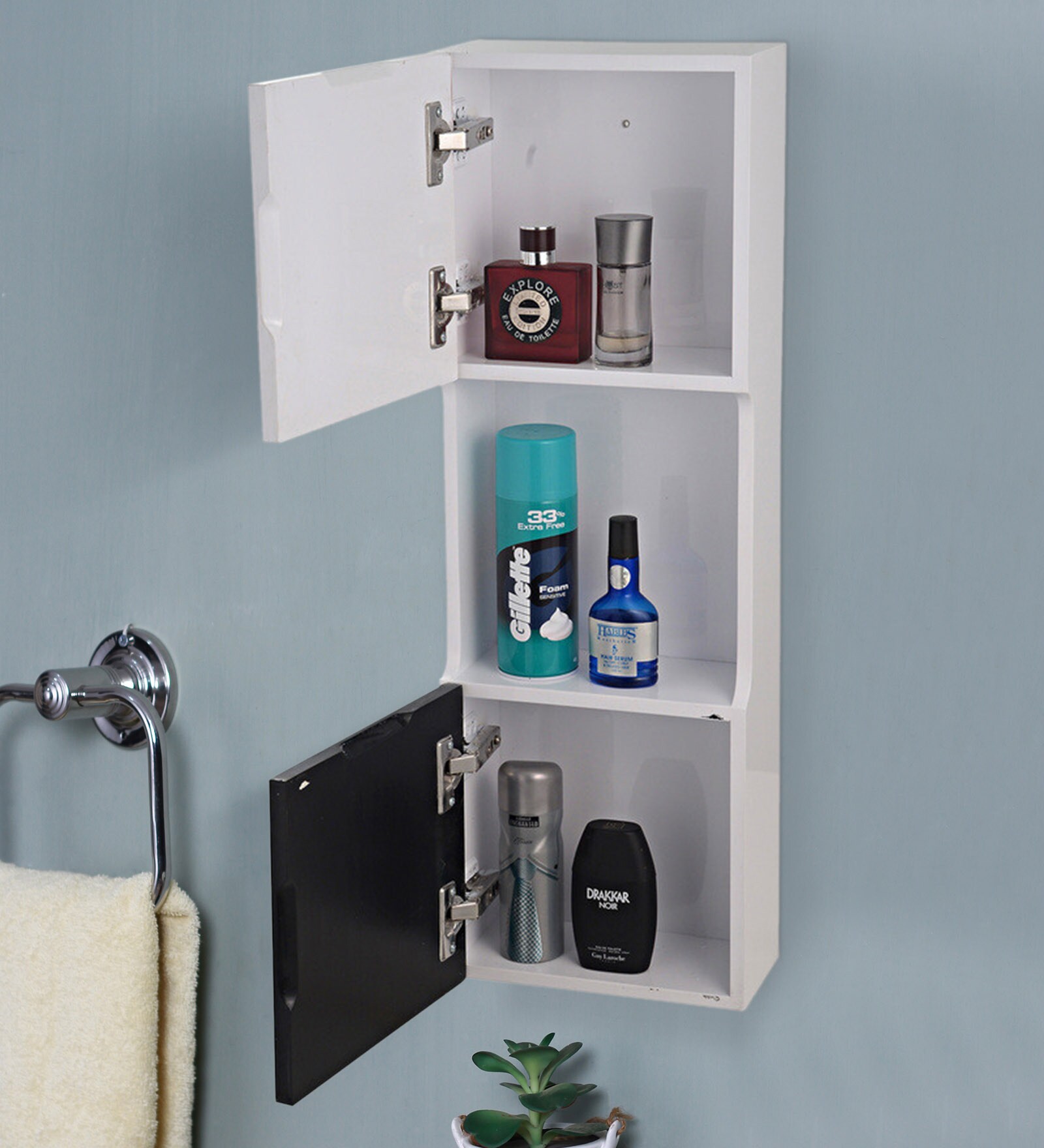 Buy PVC Two Door Bathroom With Shelf Online Bathroom