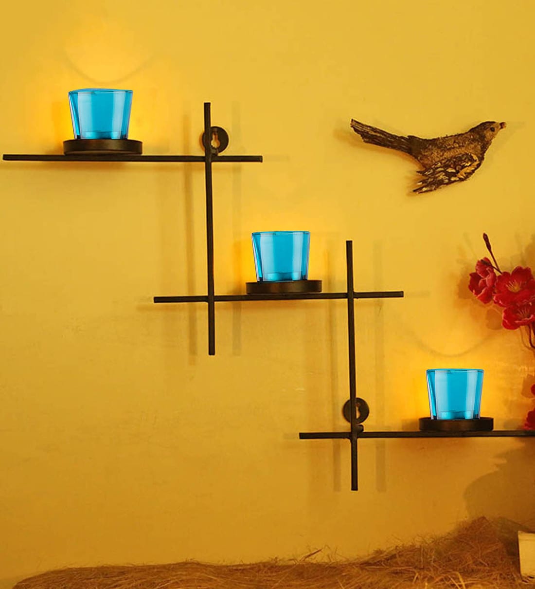 Buy Black Metal Raphael Wall Candle Holder at 49 OFF by Homesake