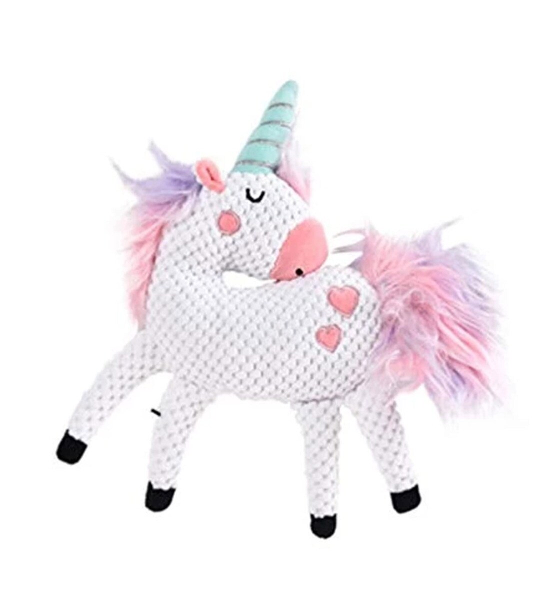 View of Buy Unicorn White & Pink Fabric Squeaky Plush Dog Toy at 26% OFF by ...