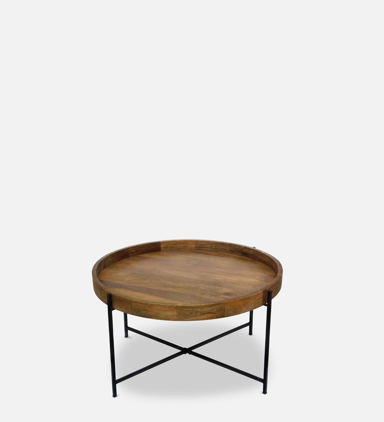 Buy Vienna Coffee Table with Black Powder Coated Base by Strawberry Collective Pepperfry