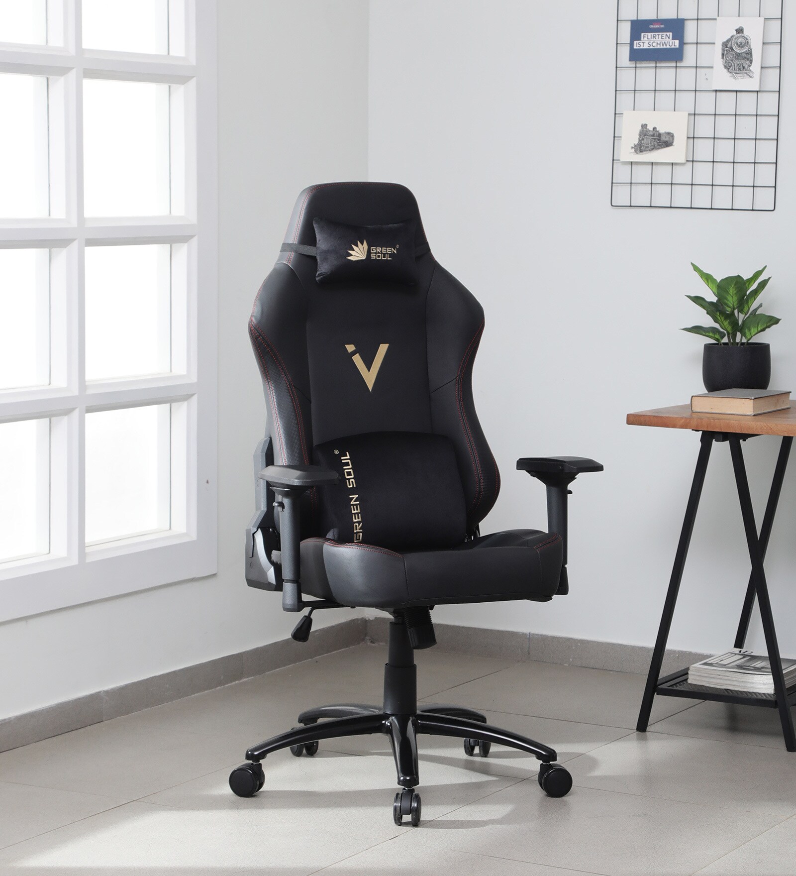 Buy Vision Leatherette Gaming Chair in Black Colour Online - Gaming ...