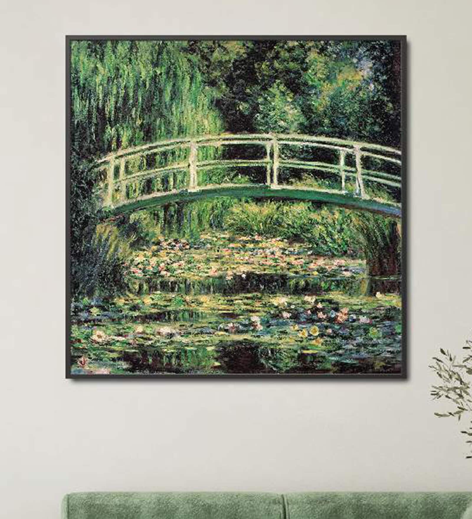 Buy Waterlily Pond Multicolor Canvas Framed Landscape Art Print at 13
